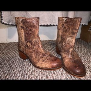 Lightly worn brown booties